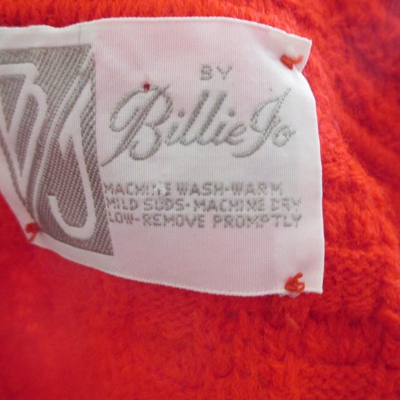 Vintage 1950s Knitted Sweater Clutch COAT RED Valentines Day LARGE - Picture 7 of 7